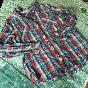 EUC KUT from the Kloth Plaid Button Down Shirt